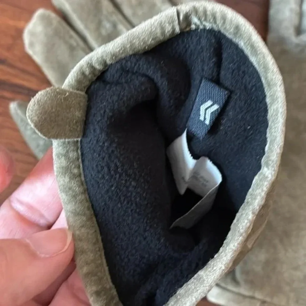 ARIS Women XL Vintage Sage Green Genuine Suede Leather‎ Gloves Feminine Winter